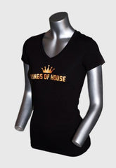 KINGS OF HOUSE WOMEN’S V-NECK BLACK T-SHIRT