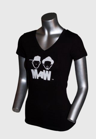 MAW WOMEN’S V-NECK BLACK SHIRT